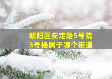 朝阳区安定路5号院3号楼属于哪个街道