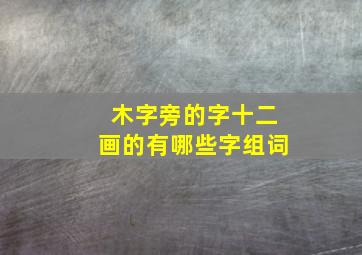 木字旁的字十二画的有哪些字组词