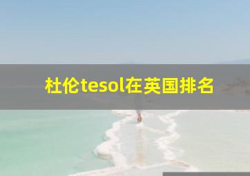 杜伦tesol在英国排名