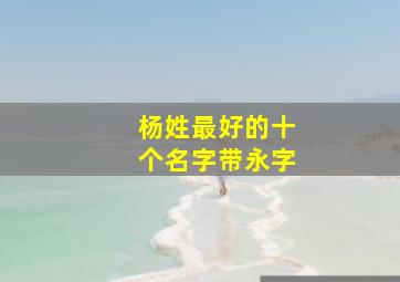 杨姓最好的十个名字带永字