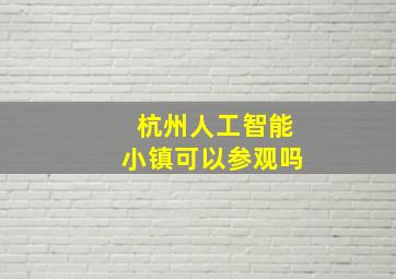 杭州人工智能小镇可以参观吗