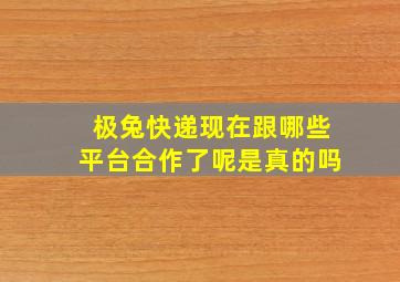 极兔快递现在跟哪些平台合作了呢是真的吗