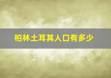 柏林土耳其人口有多少