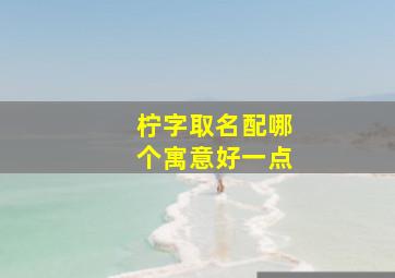 柠字取名配哪个寓意好一点