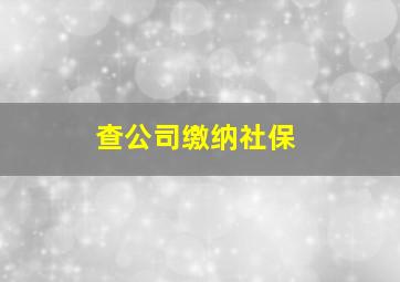 查公司缴纳社保