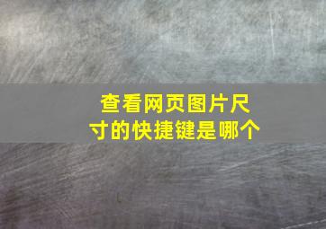 查看网页图片尺寸的快捷键是哪个