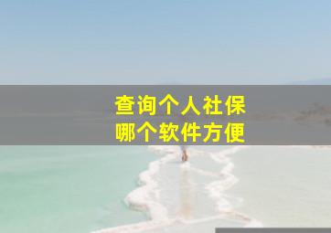 查询个人社保哪个软件方便