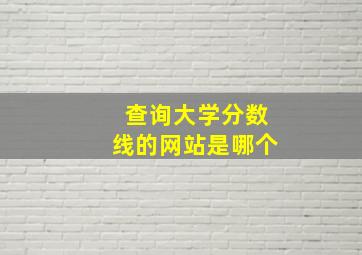 查询大学分数线的网站是哪个