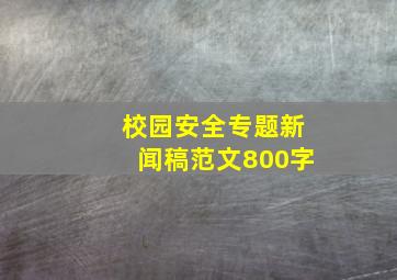 校园安全专题新闻稿范文800字