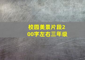 校园美景片段200字左右三年级