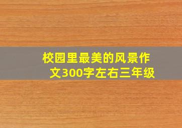 校园里最美的风景作文300字左右三年级