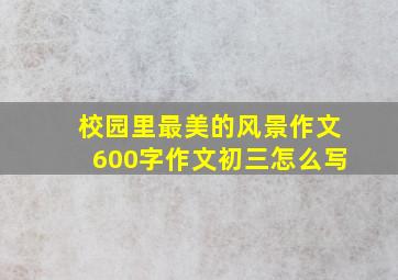 校园里最美的风景作文600字作文初三怎么写