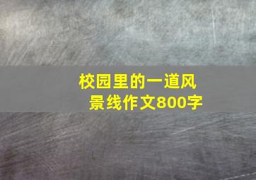 校园里的一道风景线作文800字