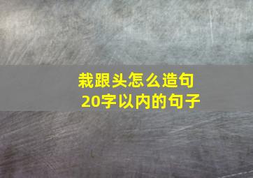 栽跟头怎么造句20字以内的句子