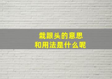 栽跟头的意思和用法是什么呢