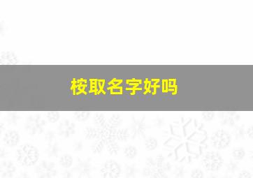 桉取名字好吗