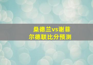 桑德兰vs谢菲尔德联比分预测