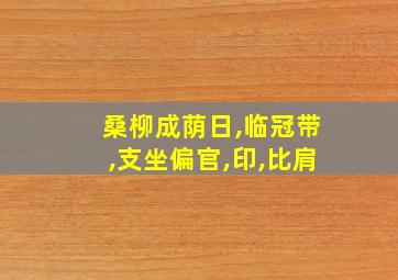 桑柳成荫日,临冠带,支坐偏官,印,比肩