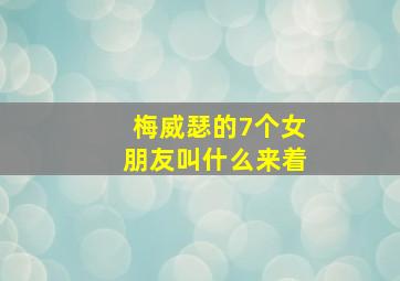 梅威瑟的7个女朋友叫什么来着