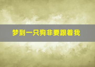 梦到一只狗非要跟着我