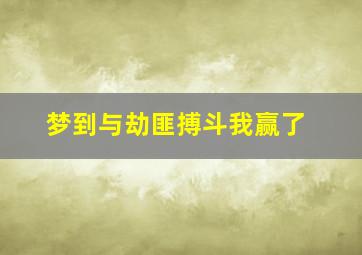 梦到与劫匪搏斗我赢了