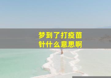 梦到了打疫苗针什么意思啊