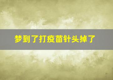 梦到了打疫苗针头掉了