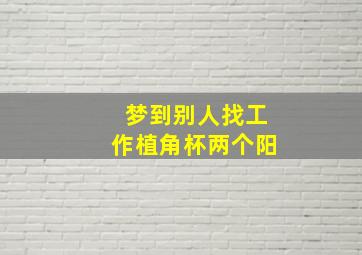 梦到别人找工作植角杯两个阳