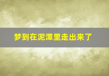 梦到在泥潭里走出来了