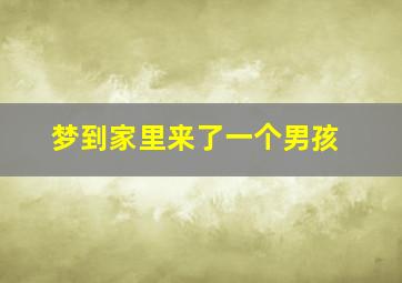 梦到家里来了一个男孩