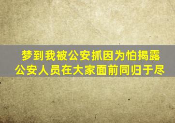 梦到我被公安抓因为怕揭露公安人员在大家面前同归于尽