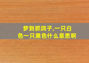 梦到抓鸽子,一只白色一只黑色什么意思啊