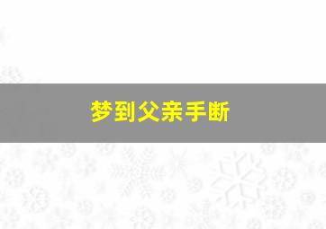 梦到父亲手断