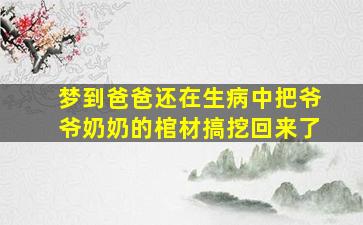 梦到爸爸还在生病中把爷爷奶奶的棺材搞挖回来了