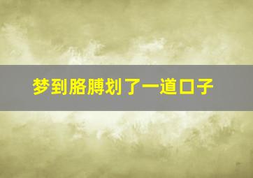 梦到胳膊划了一道口子