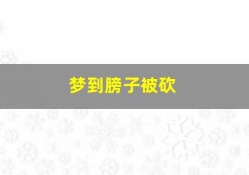 梦到膀子被砍