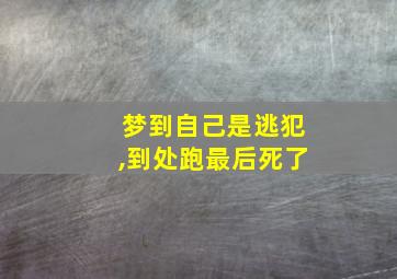 梦到自己是逃犯,到处跑最后死了