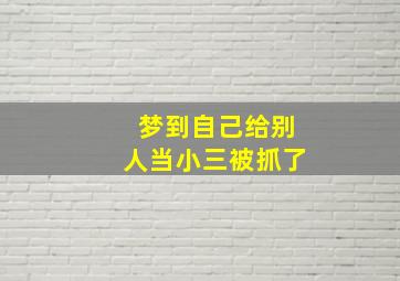 梦到自己给别人当小三被抓了