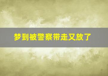 梦到被警察带走又放了