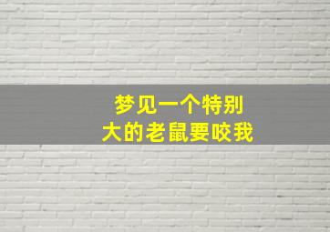 梦见一个特别大的老鼠要咬我