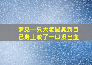 梦见一只大老鼠爬到自己身上咬了一口没出血