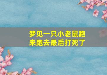 梦见一只小老鼠跑来跑去最后打死了