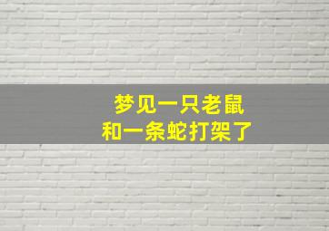 梦见一只老鼠和一条蛇打架了