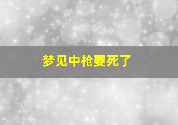 梦见中枪要死了