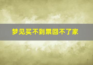 梦见买不到票回不了家