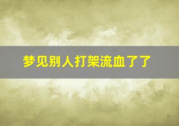 梦见别人打架流血了了