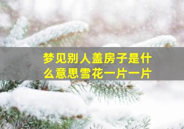 梦见别人盖房子是什么意思雪花一片一片