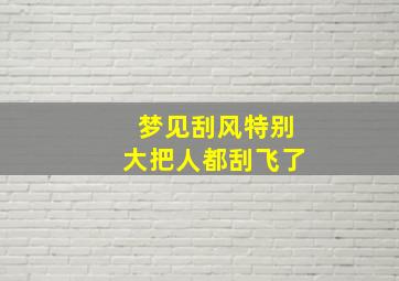 梦见刮风特别大把人都刮飞了