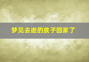 梦见去逝的孩子回家了