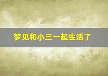 梦见和小三一起生活了